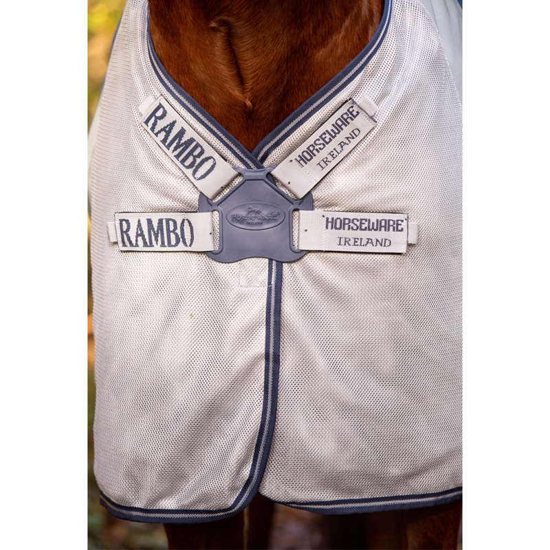 Horseware Rambo Autumn Series Detach-A-Neck Turnout Rug  - Navy/Grey-6